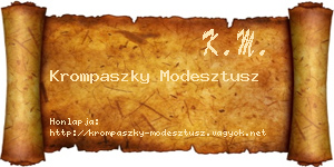 Krompaszky Modesztusz névjegykártya